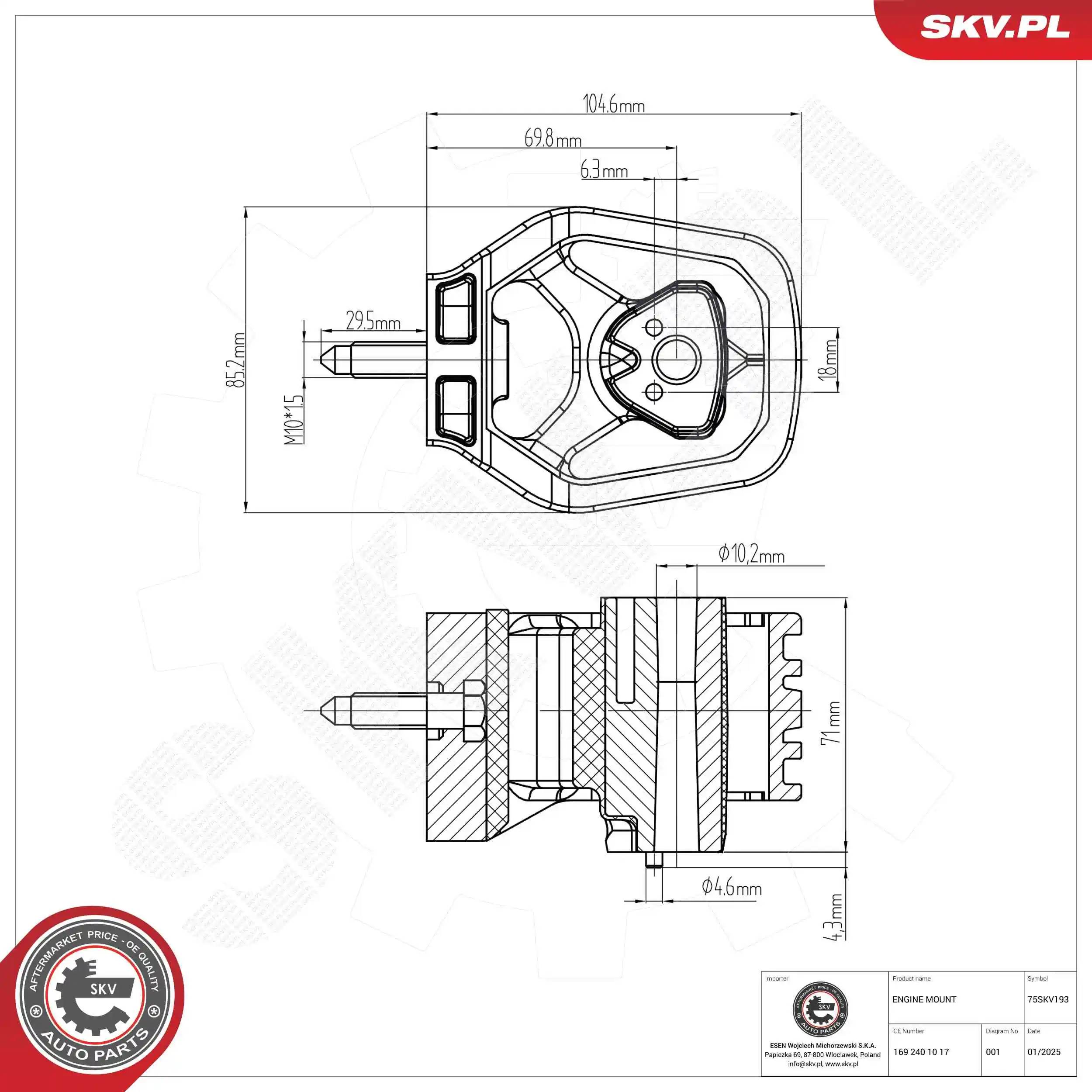 Mounting, engine